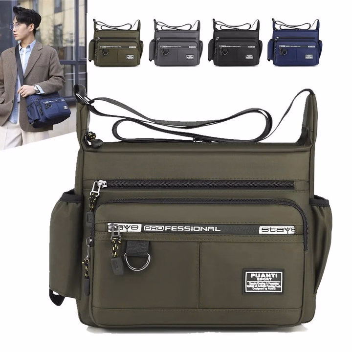 Túi Đeo Chéo Nam Nữ Vải Dù Chống Nước Sức Chưa Lớn Đa Năng Thời Trang - Ảnh 10