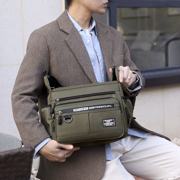 Túi Đeo Chéo Nam Nữ Vải Dù Chống Nước Sức Chưa Lớn Đa Năng Thời Trang