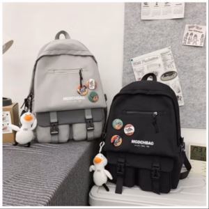 Balo Đi Học Vải Bố Bl66 Mgdchbag Phối Khóa Nắp Nhỏ Vừa A4 St4563 - Nana House