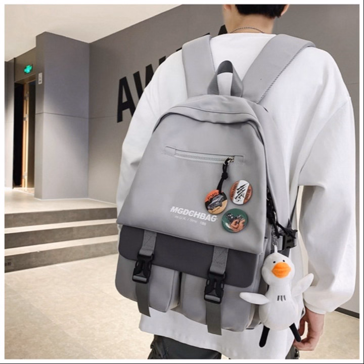 Balo Đi Học Vải Bố Mgdchbag Phối Khóa Nắp Nhỏ Vừa A4 Ts4365 - Sam Store - Ảnh 4