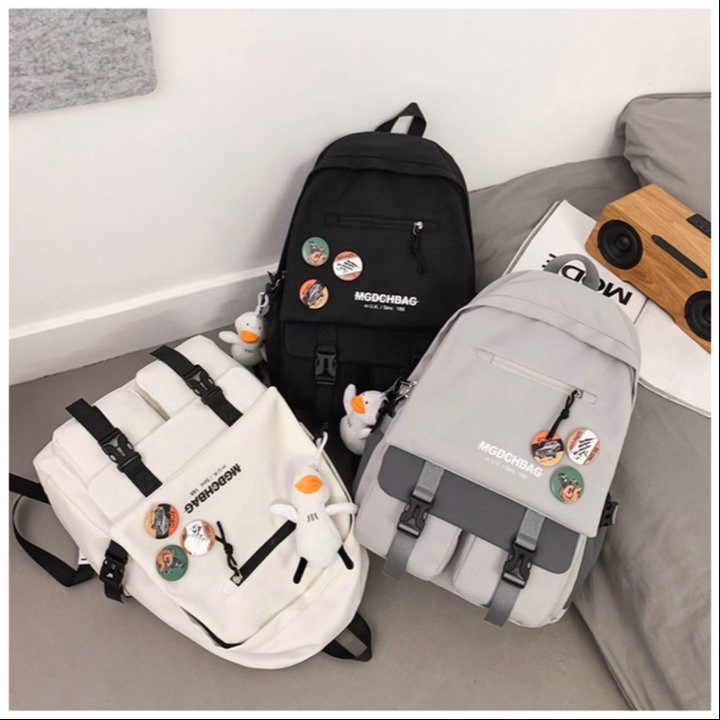 Balo Đi Học Vải Bố Mgdchbag Phối Khóa Nắp Nhỏ Vừa A4 Ts4365 - Sam Store