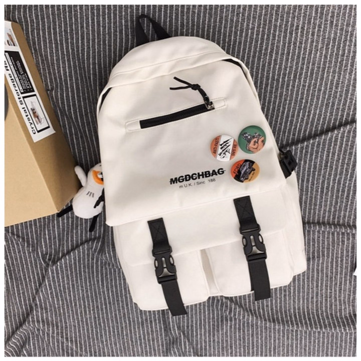 Balo Đi Học Vải Bố Mgdchbag Phối Khóa Nắp Nhỏ Vừa A4 Ts4365 - Sam Store - Ảnh 5