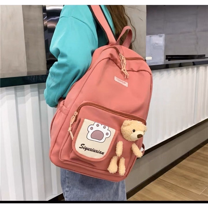 Balo Hộp Kèm Gấu Bông Vừa A4 Ts4879 - Sam Store - Ảnh 4