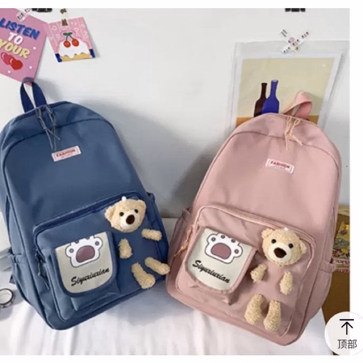 Balo Hộp Kèm Gấu Bông Vừa A4 Ts4879 - Sam Store - Ảnh 2