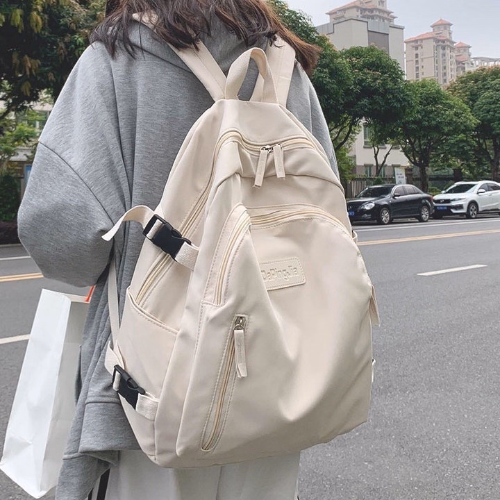 Balo Đi Học Ullzang Trơn Phối Khóa Vừa A4 St1292- Sam Store - Ảnh 6