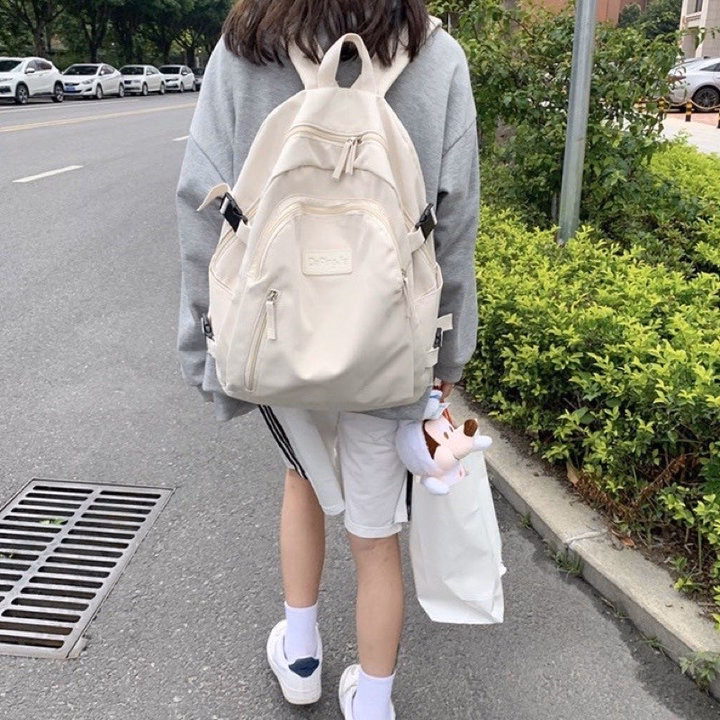 Balo Đi Học Ullzang Trơn Phối Khóa Vừa A4 St1292- Sam Store - Ảnh 3