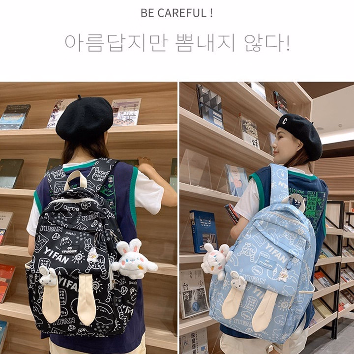 Cực Cool, Cực Chất Với Balo Học Sinh Tai Thỏ Chống Nước Pp694 - Pipi Store - Ảnh 8
