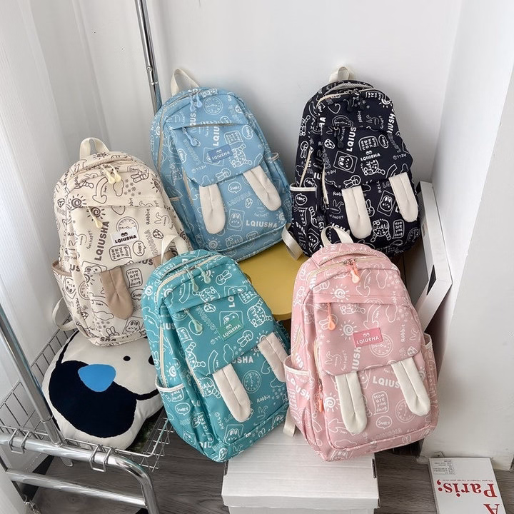 Cực Cool, Cực Chất Với Balo Học Sinh Tai Thỏ Chống Nước Pp694 - Pipi Store