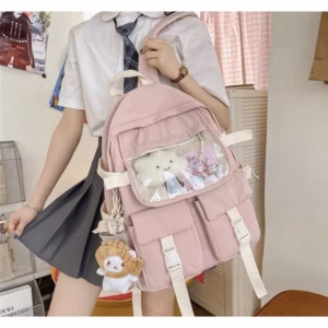 Balo Hộp Phối Túi Mica Viền Trắng St850I- Sam Store