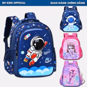 Balo Họa Tiết Hoạt Hình 3D Nổi Bh Kids Cho Bé Cấp 1, Chất Liệu Vải Polyester Chống Thấm Nước Ch165 - Bh Kids