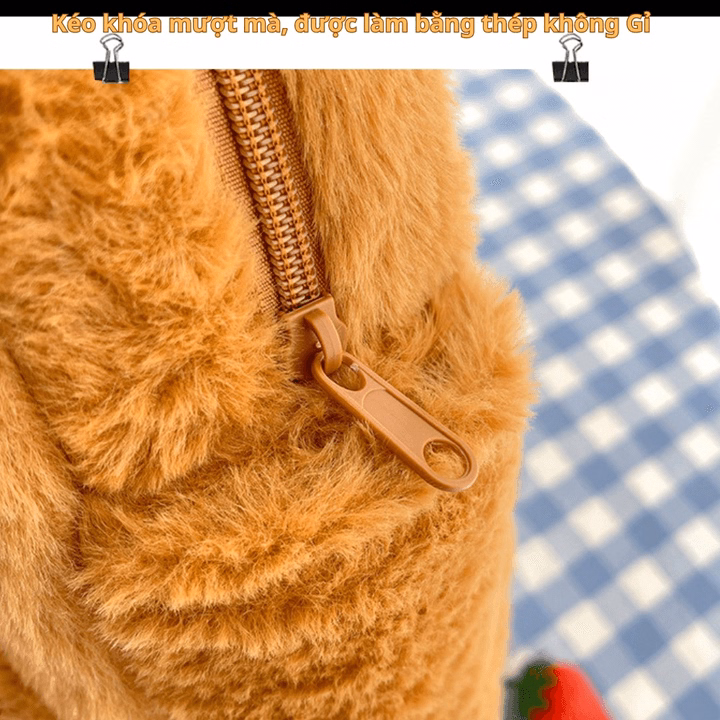 Balo Vải Lông Xù Họa Tiết Hoạt Hình Capybara Vui Nhộn, Đáng Yêu Phù Hợp Với Nhiều Lứa Tuổi Ch160 - Bh Kids - Ảnh 9