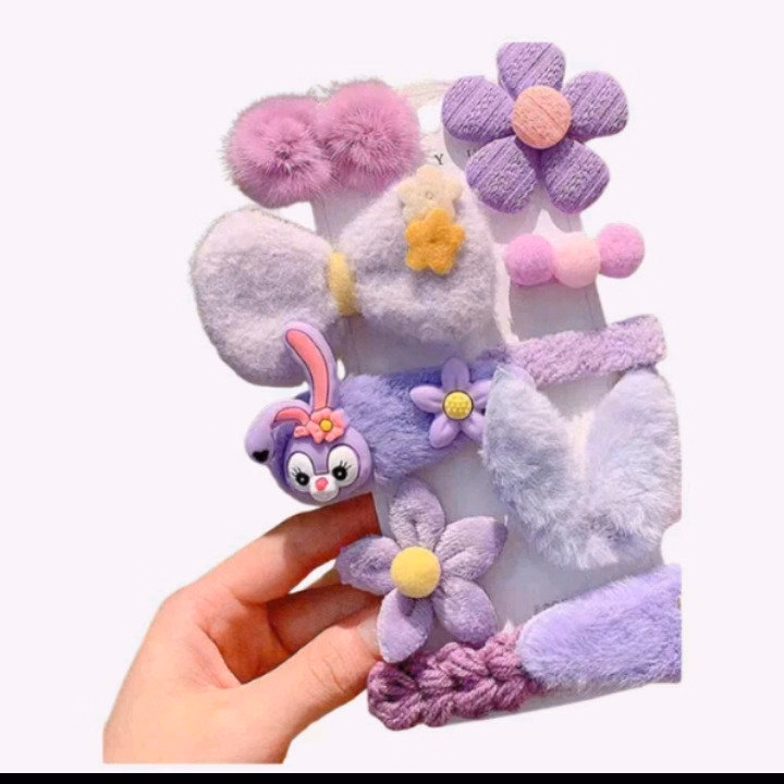 Sét Kẹp Tóc Hàn Quốc Gấu Nâu Thỏ Tím Siêu Xinh Yvy767- Triệu Vy Store - Ảnh 4