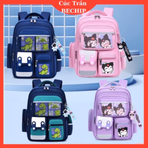 Balo Chống Gù Cho Bé Trai Và Bé Gái Thời Trang, Siêu Nhẹ, Chống Nước Tặng Kèm Móc Khoá Và Stiker Ctb802 - Bechip