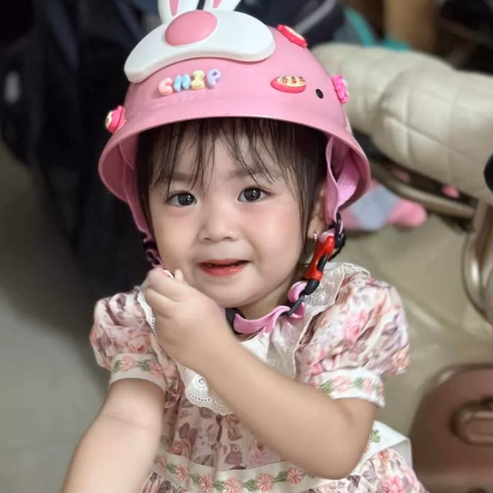 Mũ Bảo Hiểm Labubu Cho Bé Tặng Kèm Charm Dễ Thương, Nón Bảo Hiểm Vành Tròn Gắn Tai Thỏ Ctb803- Bechip - Ảnh 9