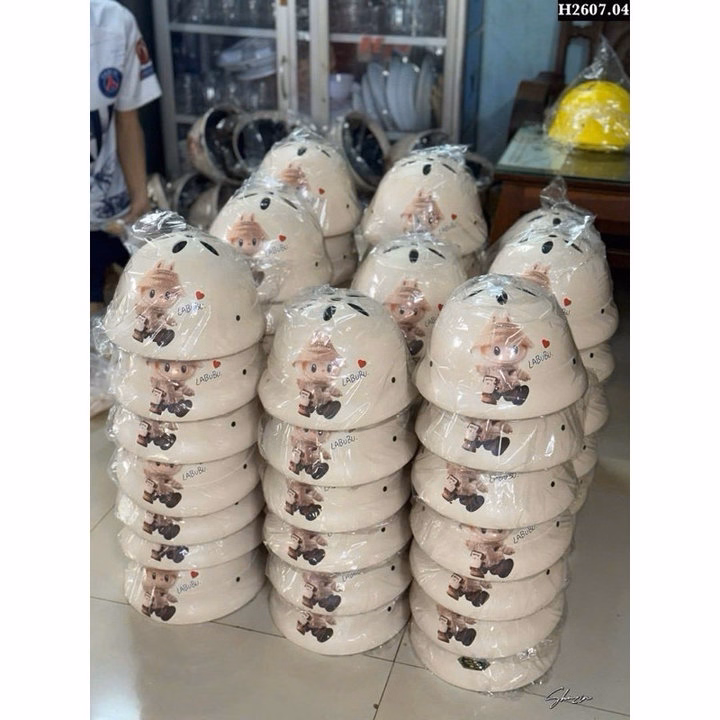 Mũ Bảo Hiểm Labubu Cho Bé Tặng Kèm Charm Dễ Thương, Nón Bảo Hiểm Vành Tròn Gắn Tai Thỏ Ctb803- Bechip - Ảnh 10