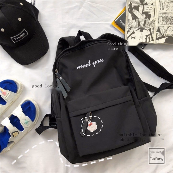 Balo Đi Học Vải Bố Vừa A4 Meet You Basic Đơn Giản Sy14- Nana House - Ảnh 5