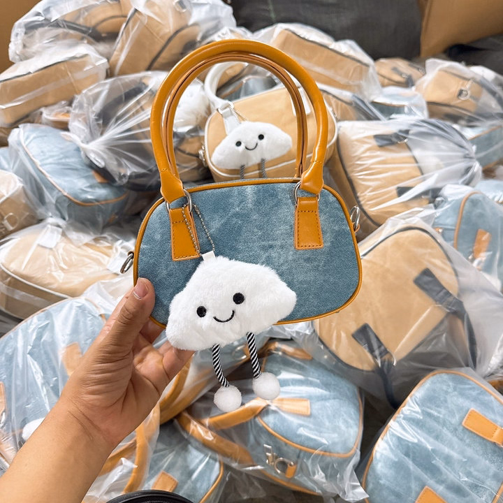 Túi Đeo Chéo, Đeo Vai Kem Móc Đám Mây Xách Tay Nữ Thời Trang Họa Tiết Xinh Xắn 25 - Ảnh 6