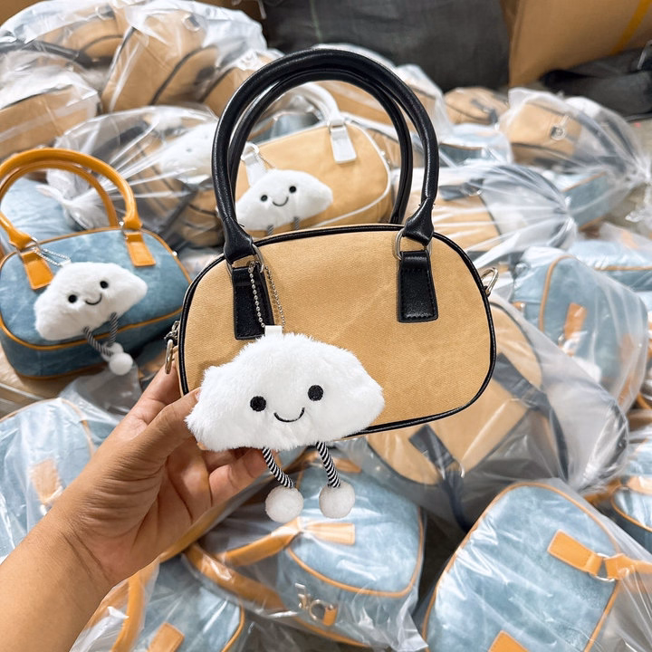 Túi Đeo Chéo, Đeo Vai Kem Móc Đám Mây Xách Tay Nữ Thời Trang Họa Tiết Xinh Xắn 25 - Ảnh 7