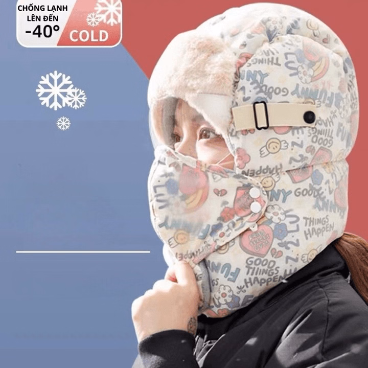 Mũ Trùm Đầu 5 Trong 1, Có Kính , Họa Tiết Funny, Phù Hợp Nhiều Lứa Tuổi, Chống Nước, Chống Gió, Giữ Ấm, 3 Lớp Dày Dặn Ch171-Bh Kids - Ảnh 7