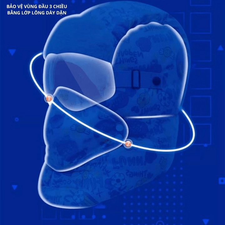 Mũ Trùm Đầu 5 Trong 1, Có Kính , Họa Tiết Funny, Phù Hợp Nhiều Lứa Tuổi, Chống Nước, Chống Gió, Giữ Ấm, 3 Lớp Dày Dặn Ch171-Bh Kids - Ảnh 8