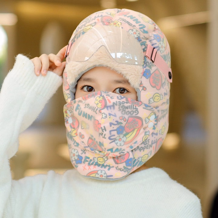 Mũ Trùm Đầu 5 Trong 1, Có Kính , Họa Tiết Funny, Phù Hợp Nhiều Lứa Tuổi, Chống Nước, Chống Gió, Giữ Ấm, 3 Lớp Dày Dặn Ch171-Bh Kids - Ảnh 11