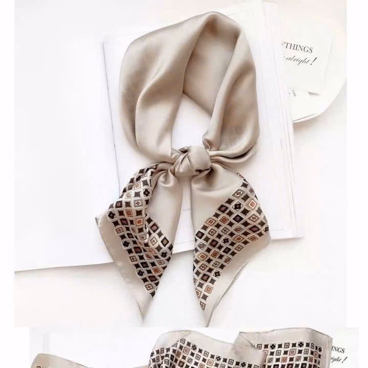 Khăn Quàng Cổ Lụa Hình Vuông Thời Trang - Ảnh 8