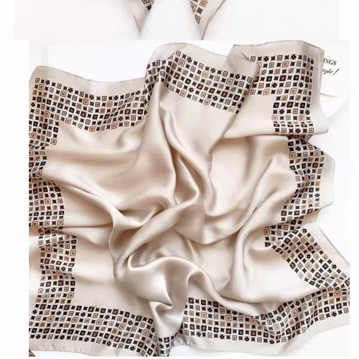 Khăn Quàng Cổ Lụa Hình Vuông Thời Trang - Ảnh 5