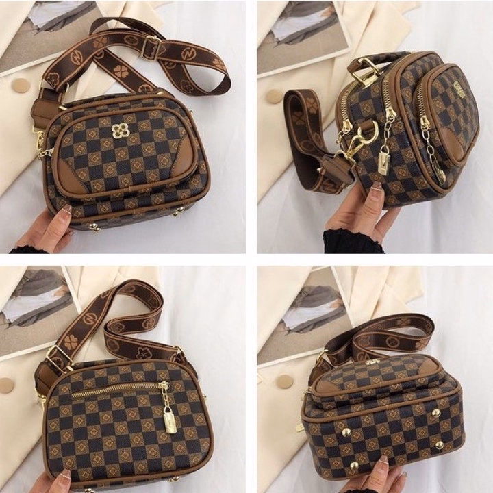 Túi Đeo Chéo Họa Tiết Kẻ Ô Đính Hoa Cúc Hot Trend Wh725, W455- Winnie House - Ảnh 7