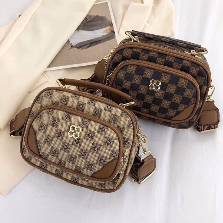 Túi Đeo Chéo Họa Tiết Kẻ Ô Đính Hoa Cúc Hot Trend Pp725, P455 - Pipi Store - Ảnh 7