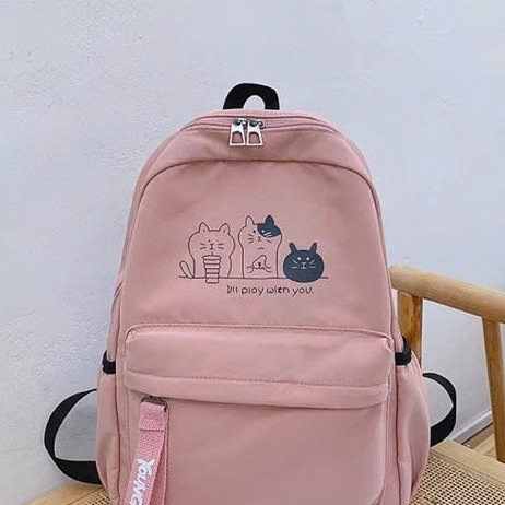 Balo Vải Đi Học Gia Đình Mèo Đựng Vừa A4 Tf95K- Sam Store - Ảnh 2