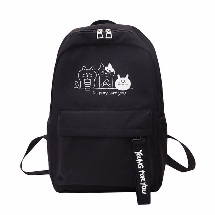 Balo Vải Đi Học Gia Đình Mèo Đựng Vừa A4 Tf95K- Sam Store - Ảnh 3