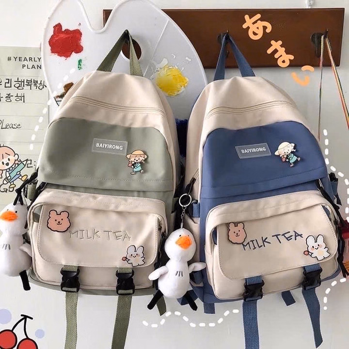 Balo Hộp Đi Học Milk Tea Vừa A4 Hg65- Nana House - Ảnh 3