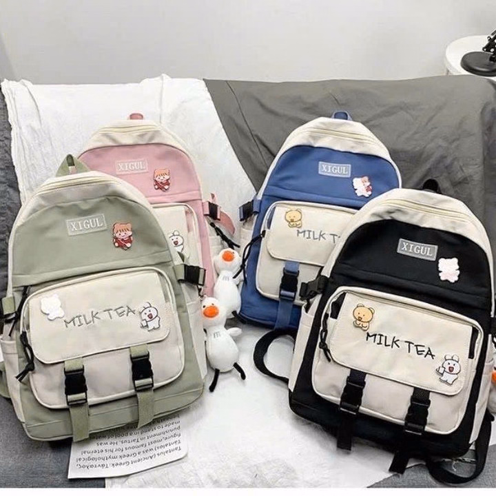Balo Hộp Đi Học Milk Tea Vừa A4 Hg65- Nana House - Ảnh 4