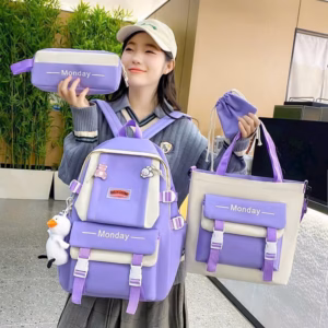 Set Balo 4 Món Lanshi Size Lớn Vừa A4 Hg32- Nana House