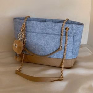 (Tặng Kèm Móc Mây) Túi Công Sở Nữ Tote - Túi Xách Đeo Vai Phối Vải Bò Hàng Đẹp Dễ Thương 46 - Ảnh 3