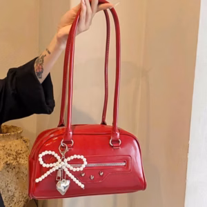 Túi Xách Nữ Size Lớn Khóa Kéo Ngoài Kèm Móc Nơ Trái Tim 76