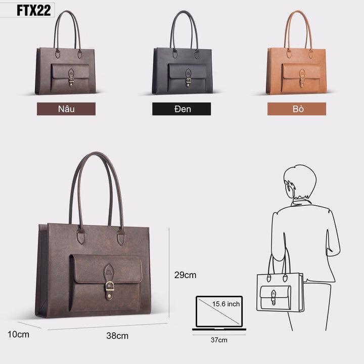 Túi Xách Đựng Laptop Công Sở Nữ Fadoda Ftx22 - Ảnh 2