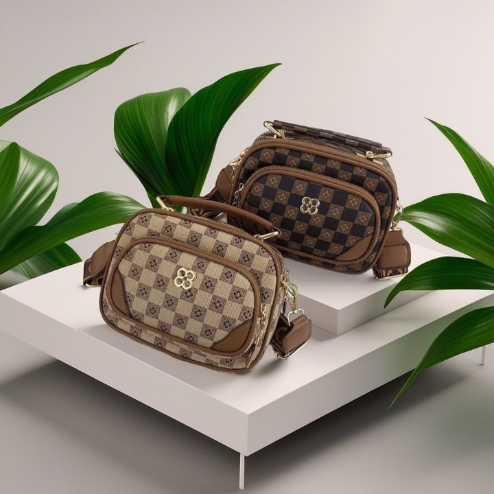 Túi Đeo Chéo Họa Tiết Kẻ Ô Đính Hoa Cúc Hot Trend Pp725, P455 - Pipi Store