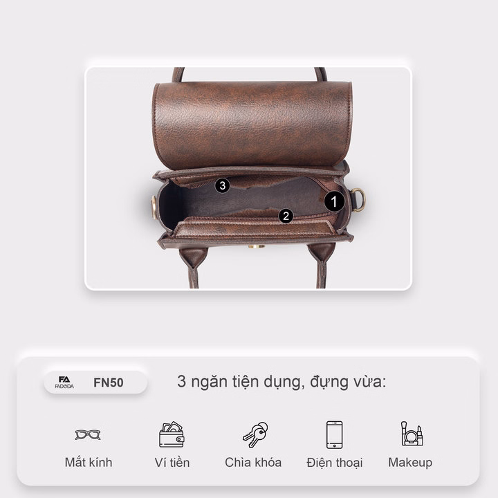 Túi Đeo Chéo Mini Cầm Tay Thời Trang Fadoda Fn50-Fadoda - Ảnh 5