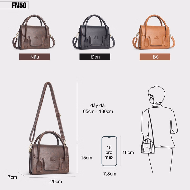 Túi Đeo Chéo Mini Cầm Tay Thời Trang Fadoda Fn50-Fadoda - Ảnh 2