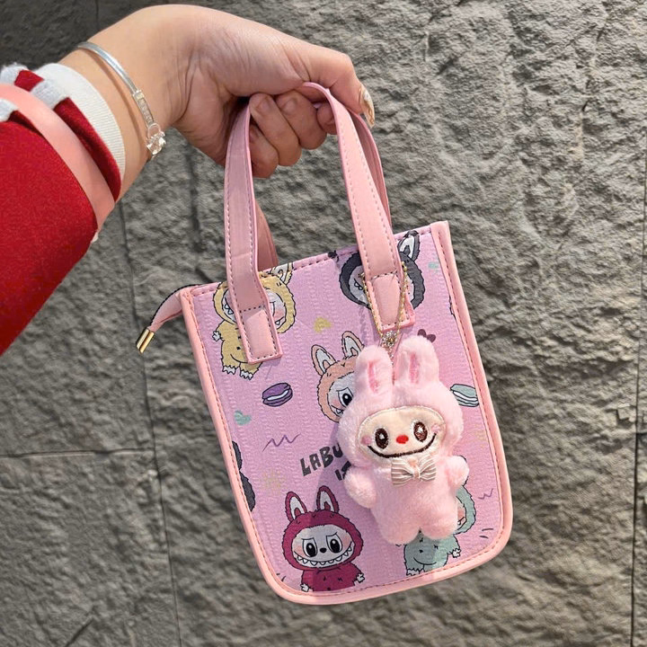 Túi Xách Labubu Mini Siêu Cute Dễ Thương Xách Tay Kèm Gấu Treo Wh735 - Winnie House - Ảnh 5
