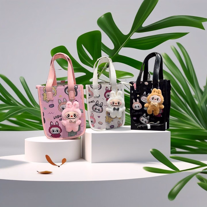 Túi Xách Labubu Mini Siêu Cute Dễ Thương Xách Tay Kèm Gấu Treo Wh735 - Winnie House