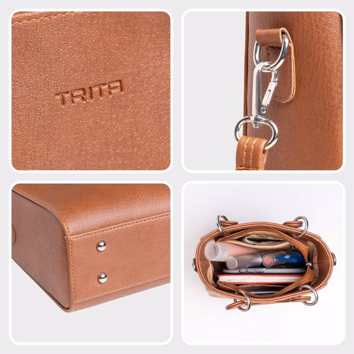 Túi Trita ( Thời Trang Nữ Quai Bản To Phối Khoen Kim Loại Cỡ Nhỏ - Túi Xách Da Rtx24 ) - Trita - Ảnh 7