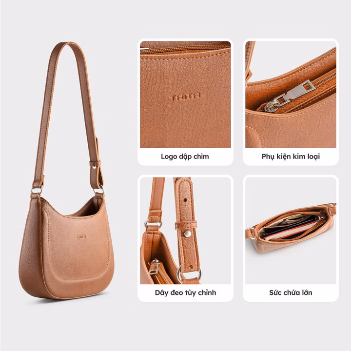 Túi Trita ( Thời Trang Nữ Phối Họa Tiết Viền Chỉ Size 21 - Túi Đeo Vai Da Rhn256 ) - Trita - Ảnh 7