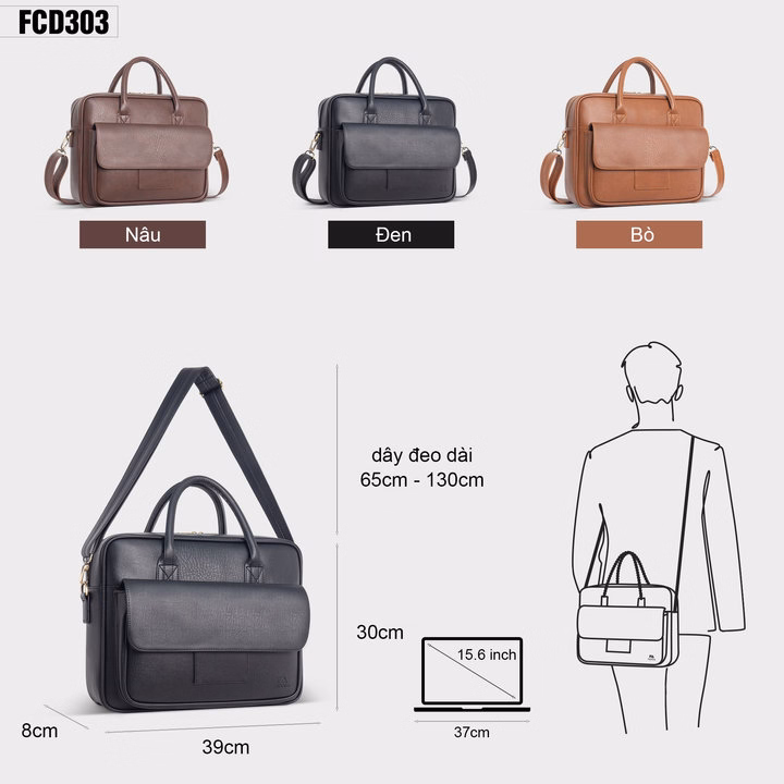 Cặp Da Nam Công Sở Đa Năng Fcd303-Fadoda - Ảnh 7