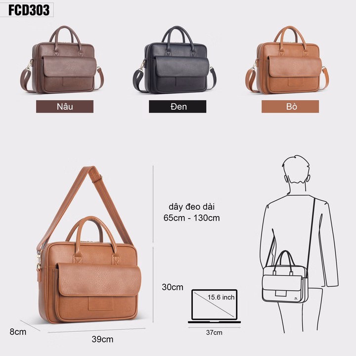 Cặp Da Nam Công Sở Đa Năng Fcd303-Fadoda - Ảnh 11