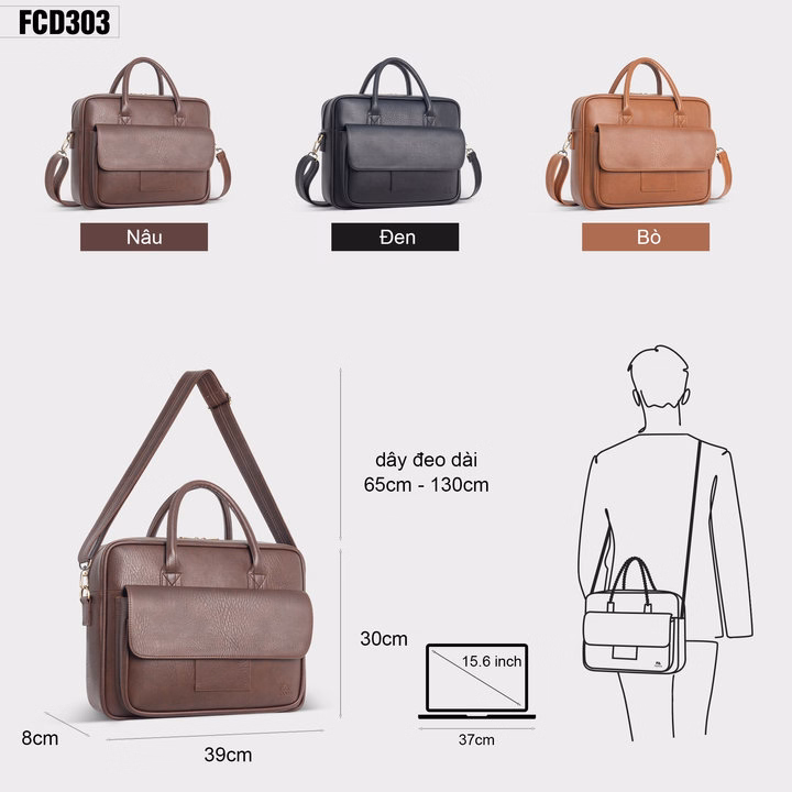 Cặp Da Nam Công Sở Đa Năng Fcd303-Fadoda - Ảnh 2