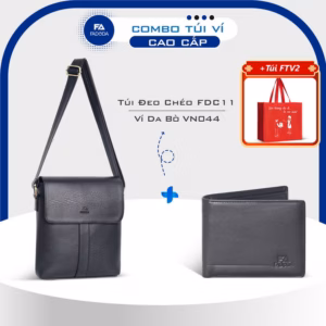 Combo Túi Đeo Chéo Nam Đựng Ipad Và Ví Da Bò Vn044
