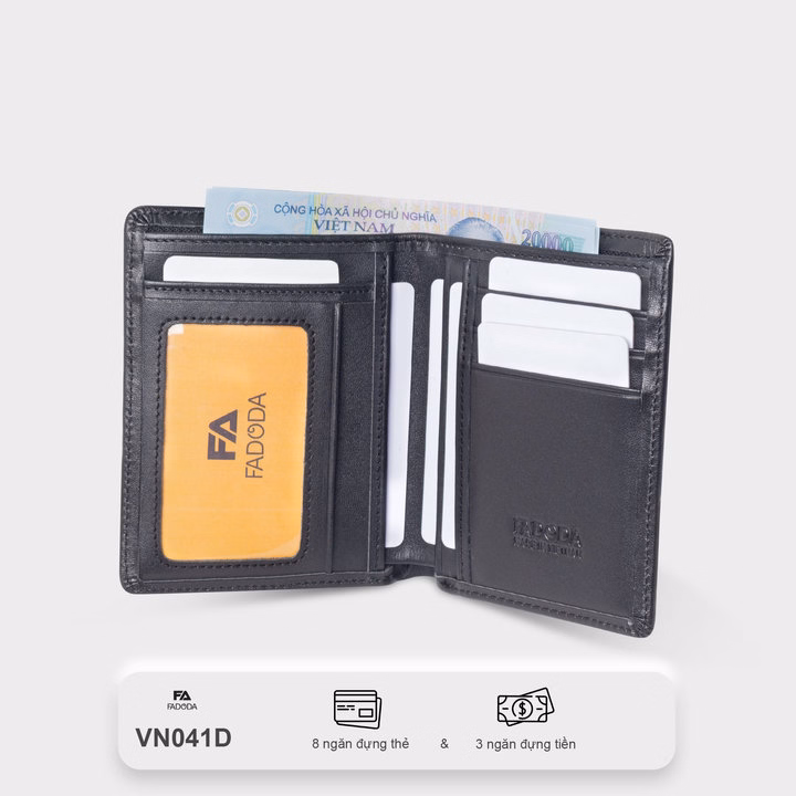 Ví Da Bò Thời Trang Dáng Đứng Basic Fadoda Vn041 - Ảnh 9