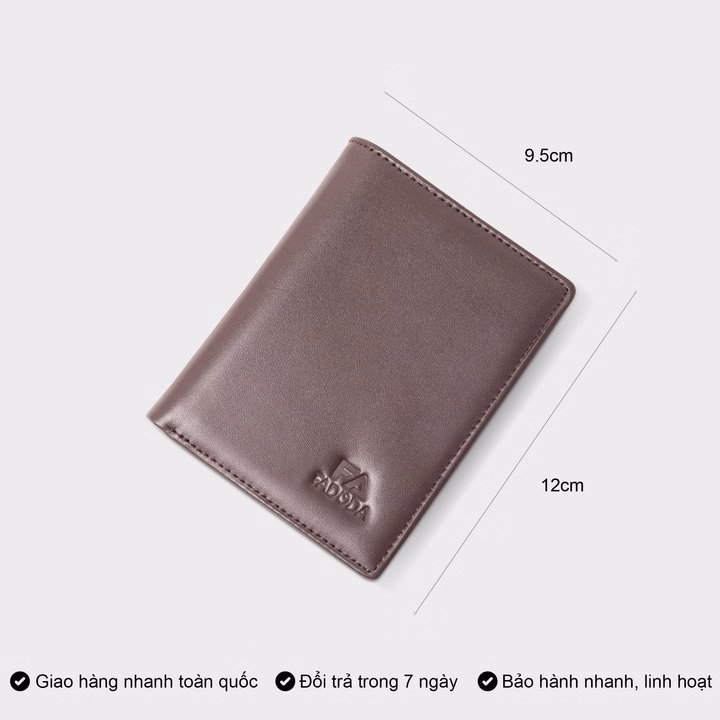 Ví Da Bò Thời Trang Dáng Đứng Basic Fadoda Vn041 - Ảnh 2